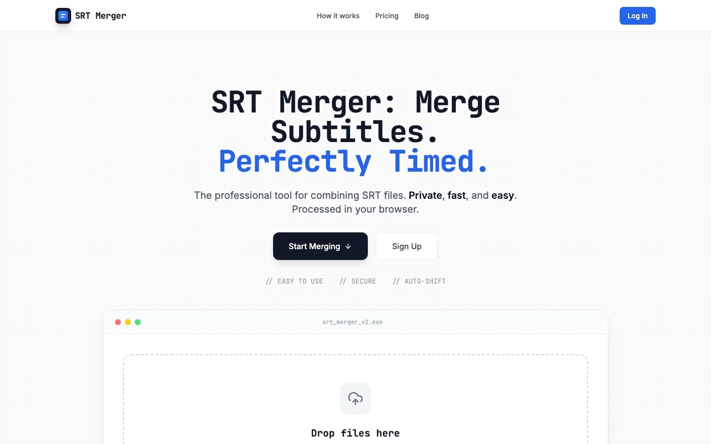 SRT Merger — product screenshot